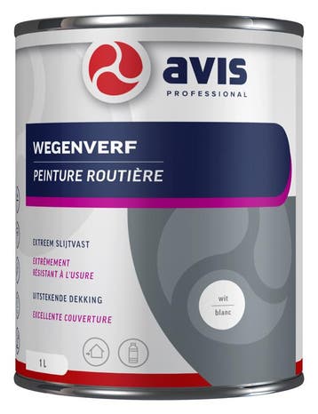 Avis wegenverf 1 liter, wit, Verzenden, Nieuw