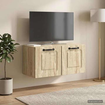 vidaXL Wandbeugel TV-kast Sonoma Eiken 59,5 x 31 x 30 cm, Minder dan 50 cm, Verzenden, Nieuw, Minder dan 100 cm