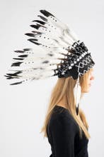 Grote Verentooi Zwart Wit Indianentooi Hoofdtooi Indiaan Too, Ophalen of Verzenden, Nieuw, Overige maten, Carnaval