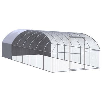 vidaXL Kippenren 3x8x2 m gegalvaniseerd staal, Verzenden, Nieuw