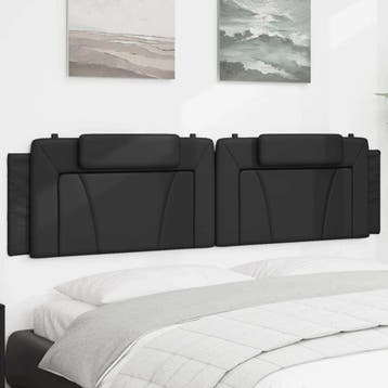 vidaXL Hoofdbordkussen Viana 200 cm kunstleer zwart, Verzenden, Nieuw, Zwart, Overige materialen