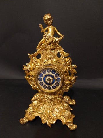 Console klok Lodewijk XVI-stijl - Verguld brons - 1930-1940
