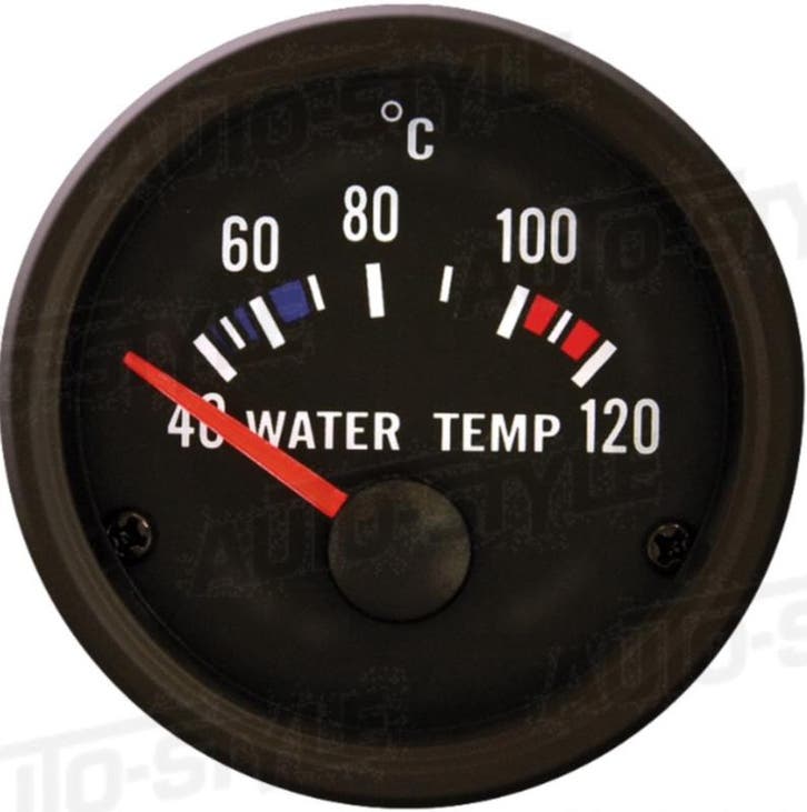 Performance Instrument Zwart Watertemperatuur 40-120C 52mm, Auto diversen, Auto-accessoires, Nieuw, Ophalen of Verzenden