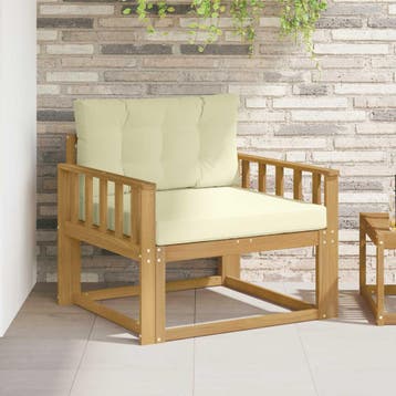 vidaXL Buiten Midden Sofa Polyester Wit, Tuin en Terras, Verzenden, Nieuw