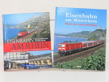 Set van 2 spoorwegboeken thema De Rijn - Hardcover #8729, Ophalen of Verzenden, Nieuw