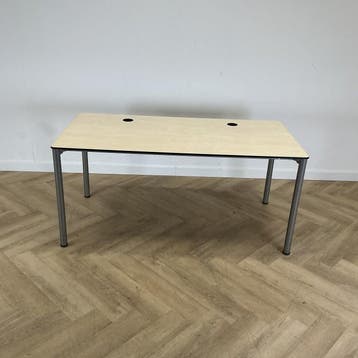 Eromes schooltafel / computertafel 160x80 cm, ahorn - grijs, Ophalen of Verzenden, Gebruikt