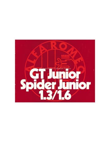 1973 ALFA ROMEO 1300 / 1600 GT JUNIOR & SPIDER BROCHURE, Nieuw, Alfa Romeo, Author