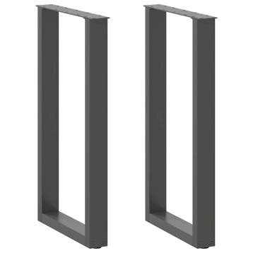vidaXL Bartafelpoten 2 st U-vormig 50x(90-91) cm staal, Huis en Inrichting, Tafelonderdelen, Verzenden, Nieuw