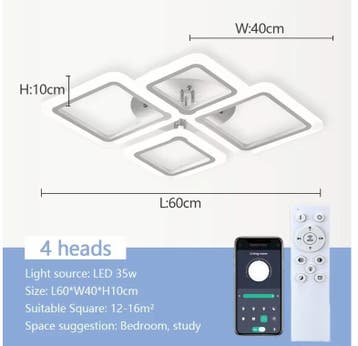 Smart LED Plafondlamp Dimbaar met App en Afstandsbediening, Verzenden, Nieuw
