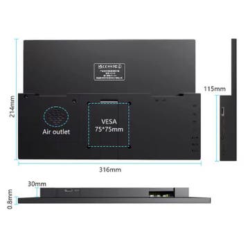 14 Inch Touchscreen Monitor 1920×1200 IPS HDMI USB, Verzenden, Nieuw