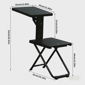 Draagbare Klapstoel met Schrijftafel - Ideaal voor Camping,, Verzenden, Nieuw