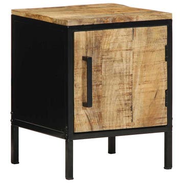 vidaXL Nachtkastje Bruin en zwart 30 x 30 x 40 cm, Minder dan 45 cm, Verzenden, Nieuw, Minder dan 55 cm