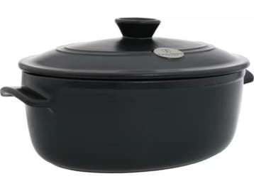 2dekans | Emile Henry Flame Kookpan - Ovaal - 33,5 x 26,5 cm, Ophalen of Verzenden, Zo goed als nieuw
