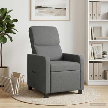 vidaXL Relaxfauteuil Donkergrijs Polyester, Verzenden, Nieuw