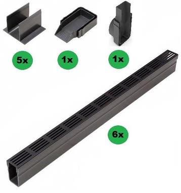 ACO Slimline Startpakket Zwart Aluminium 6 meter met, Ophalen of Verzenden, Nieuw