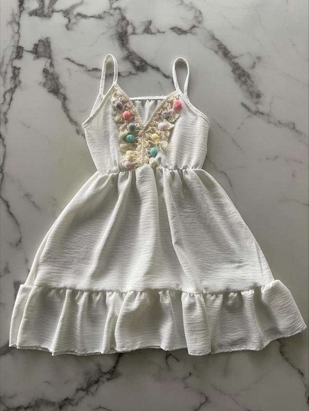 Meisjes jurkje Ibiza Wit en/of Oud Roze, Kinderen en Baby's, Kinderkleding | Kinder-kledingpakketten, Nieuw, Overige maten, Verzenden