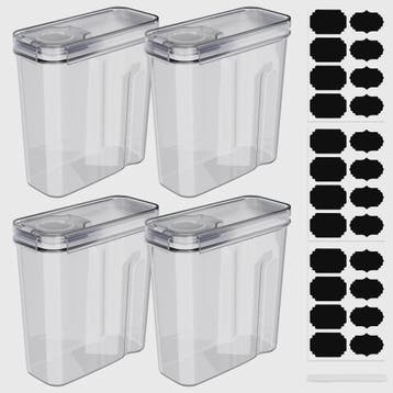 Set van 4 Transparante Voorraadcontainers voor Granen & Voed, Verzenden