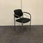 vergaderstoel, stapelstoel, zwarte stoffering - chrome poten, Huis en Inrichting, Stoelen, Gebruikt, Zwart, Ophalen of Verzenden