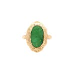 Gouden ring met jade 14 kt, Sieraden, Tassen en Uiterlijk, Ringen, Ophalen of Verzenden, Nieuw