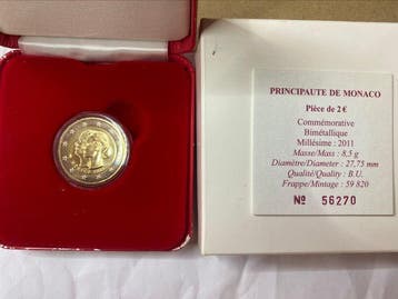 Monaco. 2 Euro 2011 Mariage Princier BU (Zonder