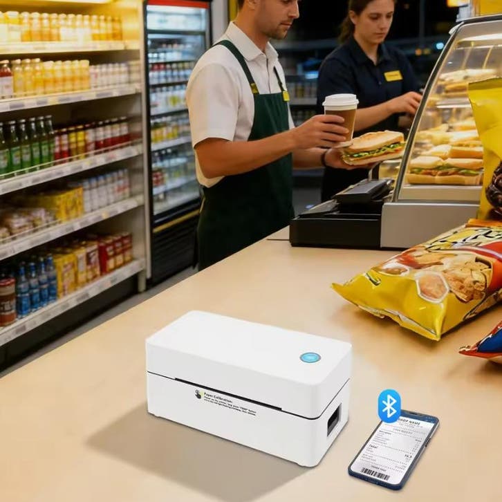 Thermische Labelprinter 4x6 – Bluetooth USB 203 DPI, Computers en Software, Printers, Nieuw, Verzenden