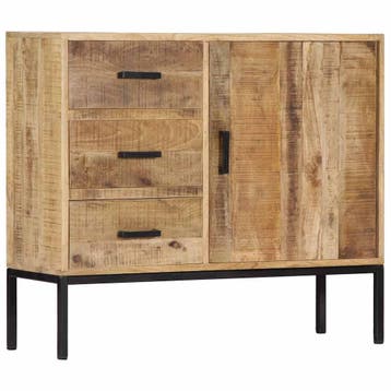 vidaXL Dressoir 88x30x71 cm massief mangohout, Verzenden, Nieuw, 50 tot 100 cm, 25 tot 50 cm