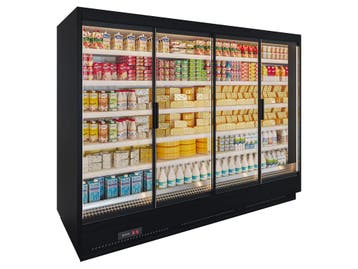 Apella HD wandkoeling met trekdeuren B281xD86xH220cm - zwart, Nieuw in verpakking