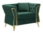 FAUTEUIL EMY GROEN MET KUSSEN CM 104X83X76, Huis en Inrichting, Ophalen of Verzenden, Nieuw