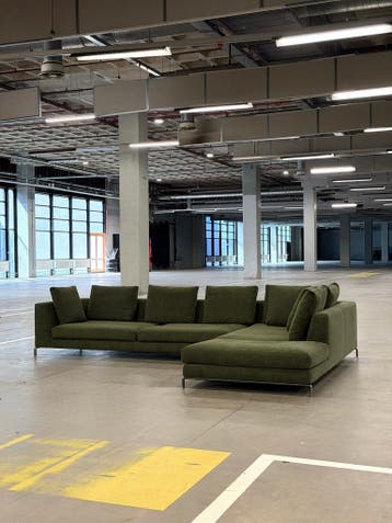 BB Italia Ray Hoekbank | Groen | NIEUWSTAAT + Garantie, 300 cm of meer, Ophalen of Verzenden, Zo goed als nieuw, Bank Hoekbank Bankstel Bankje Loungebank Banken Chaise Lounge 