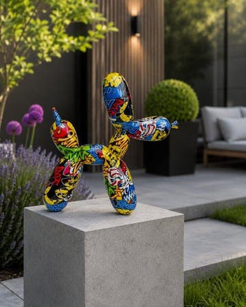 Beeld, street Art balloon dog - 24 cm - polyresin