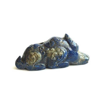Tibetaans/Birmaans lapis lazuli Rustende buffel met