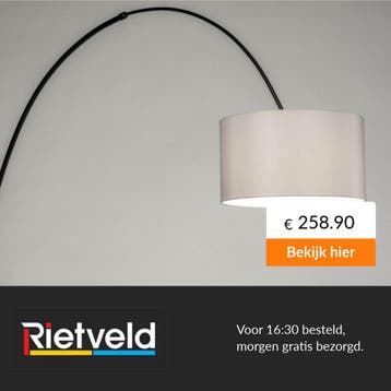 Rietveld-Vloerlampen-Zwart, Grijs-Stof, Metaal, Verzenden, Nieuw