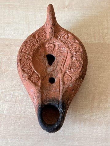 Oud-Romeins, Keizerrijk Terracotta Romeinse olielamp (Zonder, Antiek en Kunst