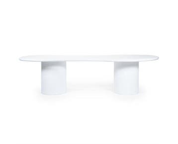 Eettafel Seki organisch 250x110 cm - wit | BY-BOO, Huis en Inrichting, Tafels | Eettafels, Ophalen of Verzenden, Nieuw