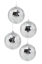 4x Discobal Ø 10 cm Klein Discobol Spiegelbol Glitterbol Gli, Ophalen of Verzenden, Nieuw, Feestartikel, Carnaval