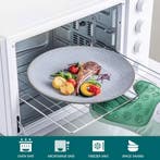 Nieuw: Grijs Reliëf Aardewerk Serviesset 16-delig Keramisch, Verzenden, Nieuw, Keramiek, Compleet servies