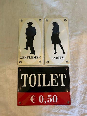 Emaille bord (3) - Toilet/wc - Dames/ladies -