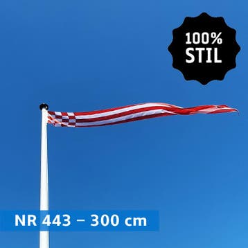 NR 443: Wimpel Noord Brabant 100% stil-300cm (zonder stokje, Nieuw
