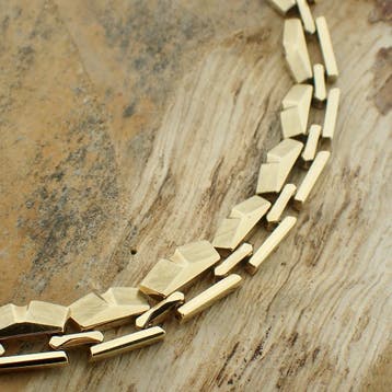 Gouden fantasieschakel ketting, Ophalen of Verzenden, Gebruikt, Overige kleuren, Goud