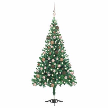 vidaXL Kunstkerstboom met verlichting en kerstballen 546, Verzenden, Nieuw