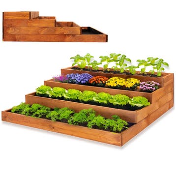Kweekbak - Plantenbak - 4 Traps - Moestuin - Planten - Hout, Ophalen of Verzenden, Nieuw