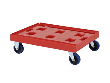 Onderstel 810x610mm 2 bok-/ 2 zwenkw. gegalv. rood, Ophalen of Verzenden, Nieuw