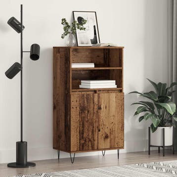 vidaXL Highboard Bruin 60 x 36 x 110 cm Bewerkt hout, Huis en Inrichting, Kasten | Buffetkasten, Minder dan 50 cm, Verzenden, 100 tot 150 cm