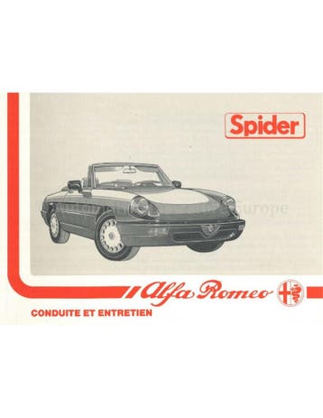 1990 ALFA ROMEO SPIDER INSTRUCTIEBOEKJE FRANS