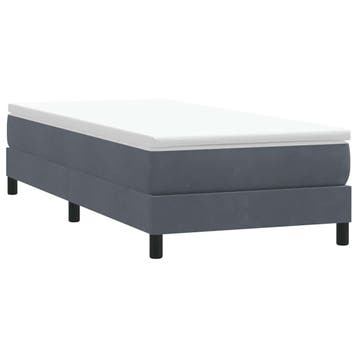 vidaXL Boxspring zonder matras fluweel donkergrijs 90x210 cm, Verzenden, Nieuw, Grijs, Stof