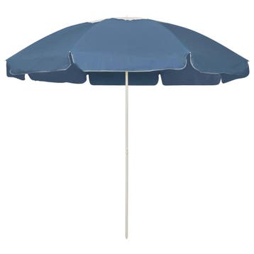 vidaXL Strandparasol 240 cm blauw, Tuin en Terras, Verzenden, Nieuw, 2 tot 3 meter, Strandparasol