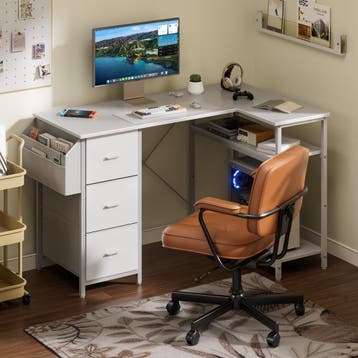 Bureau - Computertafel - Computerbureau - 140x78 cm - Wit, Verzenden, Zo goed als nieuw