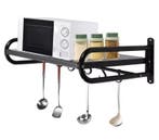 Wandrek voor Magnetron – Zwart Staal met Haakjes, Stevig, Verzenden, Nieuw