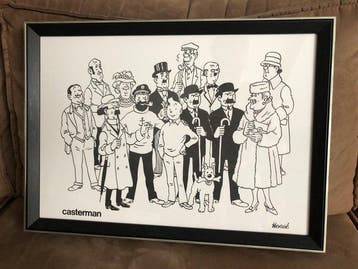 Hergé - Casterman - Framed Affiche publicitaire Casterman -, Nieuw