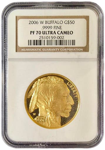 Gouden American Buffalo 1 oz 2006 NGC PF70 UCAM (TOP POP), Postzegels en Munten, Verzenden, Midden-Amerika, Losse munt, Goud